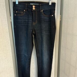 Celebrity Pink Blue Skinny Jeans with Contrast Stitching